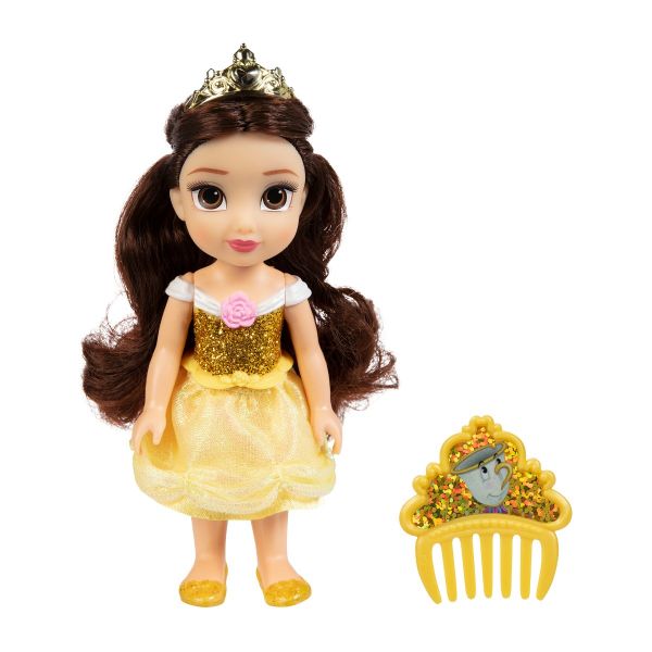 Disney Princess - Papușă cu sclipici și pieptene, 15 cm, diverse personaje Disney Princess - Papușă cu sclipici și pieptene, 15 cm, diverse personaje