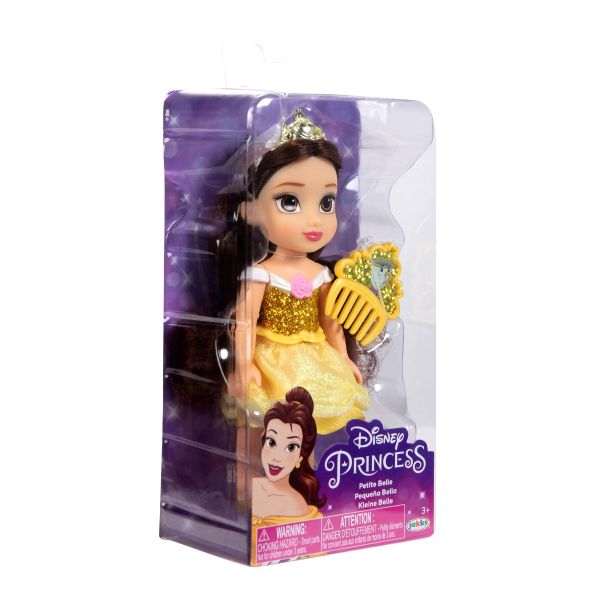 Disney Princess - Papușă cu sclipici și pieptene, 15 cm, diverse personaje Disney Princess - Papușă cu sclipici și pieptene, 15 cm, diverse personaje