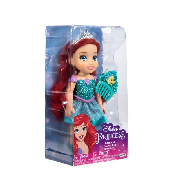 Disney Princess - Papușă cu sclipici și pieptene, 15 cm, diverse personaje Disney Princess - Papușă cu sclipici și pieptene, 15 cm, diverse personaje