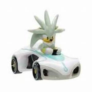 Vehicul din Metal cu Figurina 1:64 Nintendo Sonic - Silver