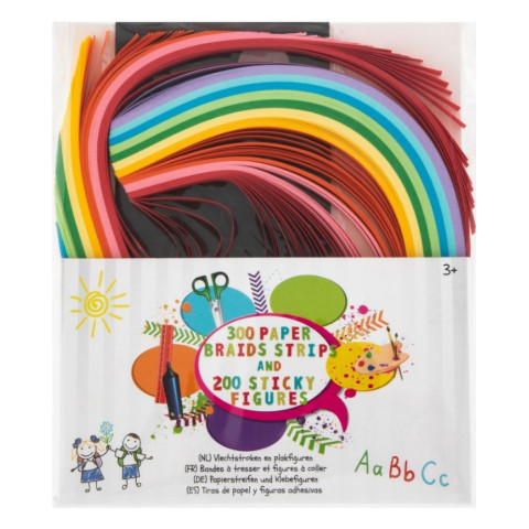 Set creativ Grafix - 300 de benzi de quilling și 200 de autocolante