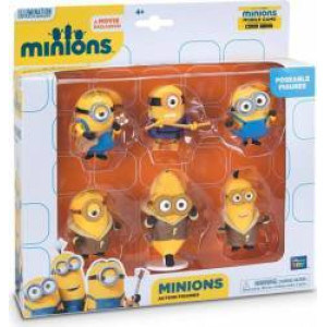 Set 6 minifigurine cu brațe articulate, Minions