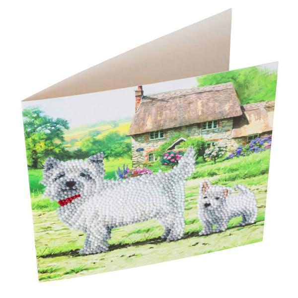 Set creativ tablou cu cristale Westie 18x18cm Craft Buddy