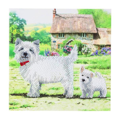 Set creativ tablou cu cristale Westie 18x18cm Craft Buddy