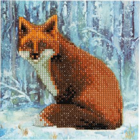 Set creativ tablou cu cristale Winter Fox 18x18cm Craft Buddy