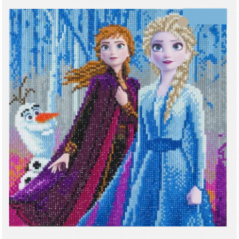 Set creativ tablou cu cristale colecția Disney Elsa Anna and Olaf 30x30 cm Craft Buddy