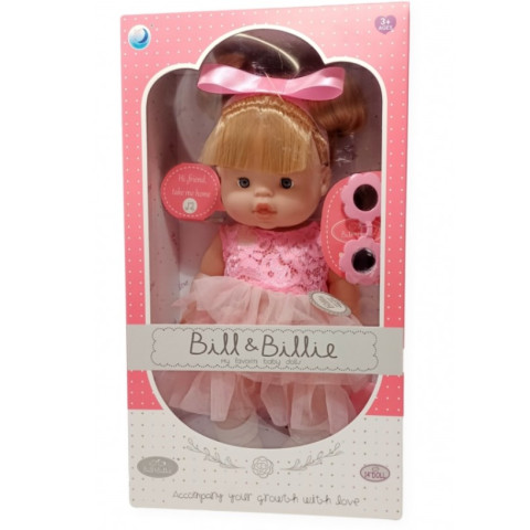 Papusa Bill&Billie interactiva, Rochita Roz - 32 cm