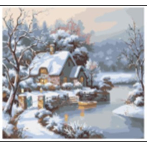 1228 Set pictură pe numere 40*50 Peisaj de iarnă
