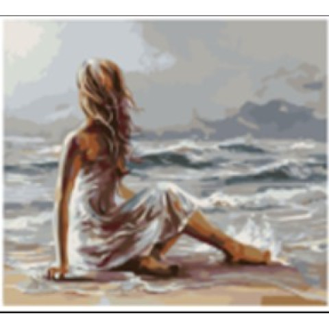 1187 Set pictură pe numere 40*50 Fata pe plajă