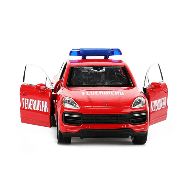 Macheta metalica Welly 1:34 Porsche Cayenne Turbo Pompieri