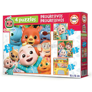 Puzzle Cocomelon Progressive 4în1 Educa 6-9-12-16 piese 