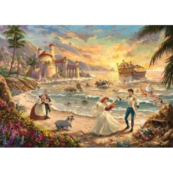 Puzzle 1000 de piese Thomas Kinkade - Disney Little Mermaid Celebration of Love