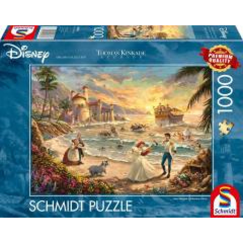 Puzzle 1000 de piese Thomas Kinkade - Disney Little Mermaid Celebration of Love