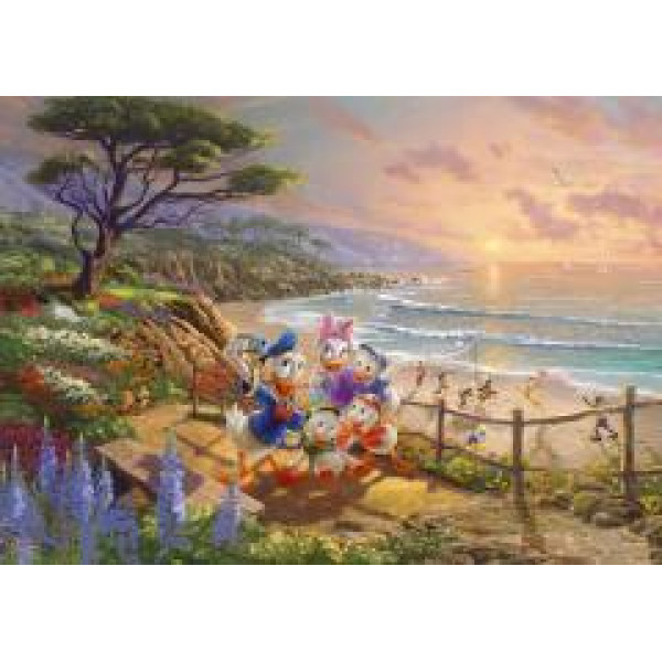 Puzzle 1000 piese - Thomas Kinkade - Disney - Donald and Daisy - A Duck Day Afternoon