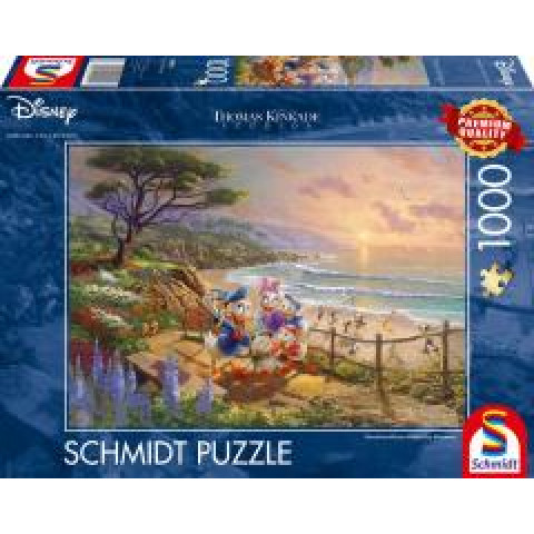 Puzzle 1000 piese - Thomas Kinkade - Disney - Donald and Daisy - A Duck Day Afternoon