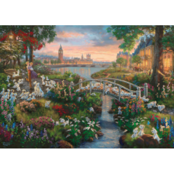 Puzzle 1000 piese - Thomas Kinkade - Disney - 101 Dalmatians