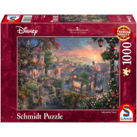 Puzzle Schmidt: Thomas Kinkade - Disney - Doamna si Vagabondul, 1000 piese