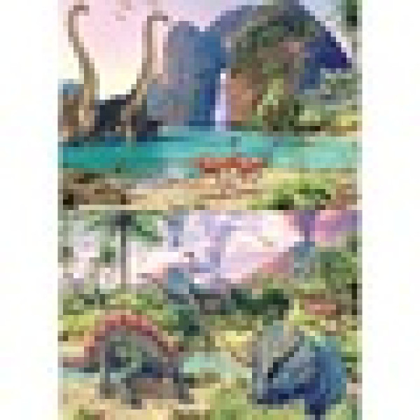Puzzle 2 in 1 Educa - Dino World, 2x100 piese