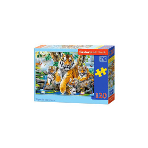 Puzzle Castorland - Tigers by the Stream, 120 piese