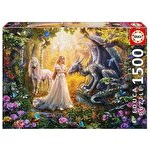 Puzzle Educa - Dragon, princess and unicorn, 1500 piese