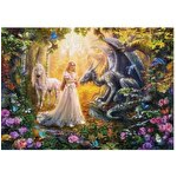 Puzzle Educa - Dragon, princess and unicorn, 1500 piese