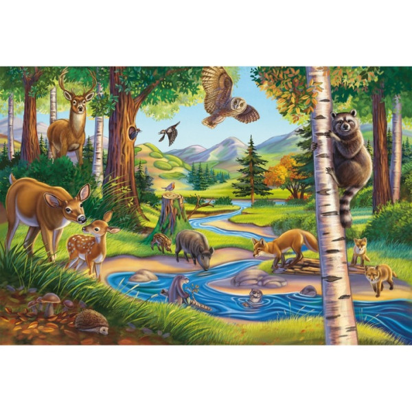 Puzzle Schmidt - Animalele mele favorite, 3x48 piese, cu poster