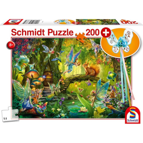 Puzzle Schmidt - Fairies in the forest, 200 piese, cu bacheta magica