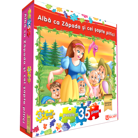 Puzzle 35 piese . Albă ca zăpada și cei șapte pitici