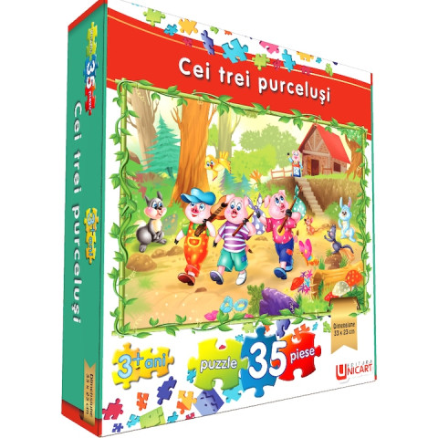 Puzzle 35 piese - Cei trei purceluși