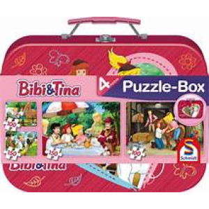 Puzzle Schmidt - Bibi & Tina, 2x100 + 2x150 pieces, metal box
