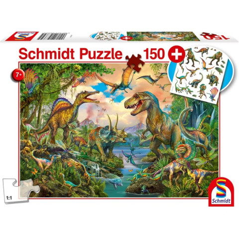 Puzzle Schmidt: Dinozauri salbatici, 150 piese