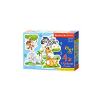 Puzzle 4 in 1 Castorland - African Animals, 3/4/6/9 piese