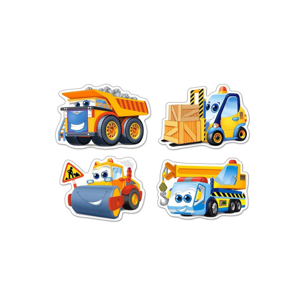 Puzzle 4 in 1 Castorland - Funny Building Machines, 3/4/6/9 piese