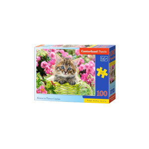 Puzzle Castorland - Kitten In Flower Garden, 100 piese