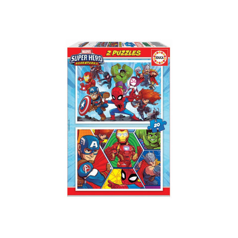 Puzzle Educa - Marvel Super Heroe Adventures, 2x20 piese