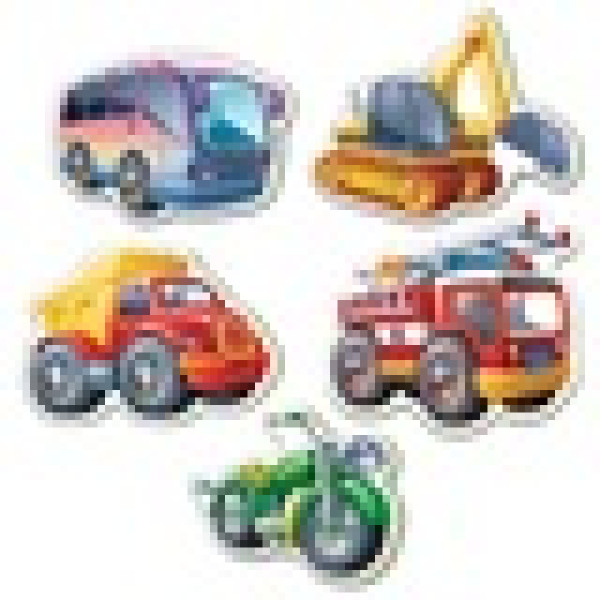 Puzzle 5 in 1 Educa - Baby Vehicles, 3/3/4/4/5 piese