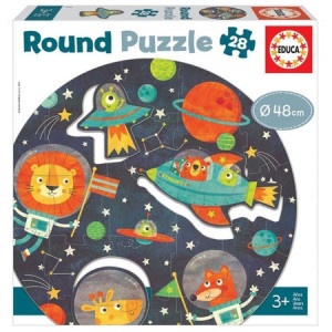 Puzzle rotund The space, 28 piese, Educa