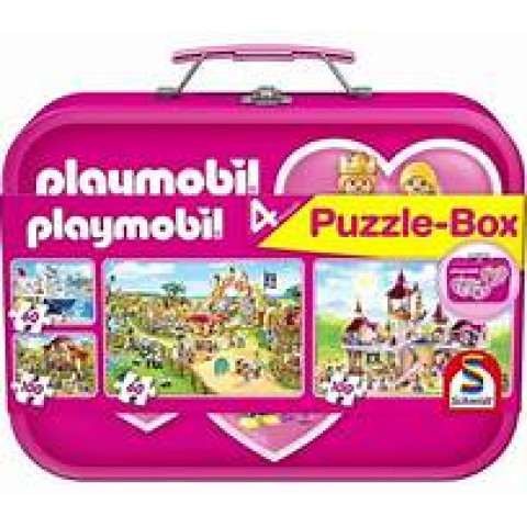 Schmidt Spiele Puzzle Playmobil, Puzzle-Box roz, 2x60, 2x100 piese