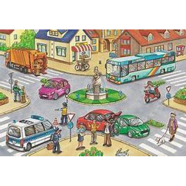 Puzzle Schmidt Puzzlebox Traffic 2x26 și 2x48 într-o cutie metalică