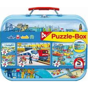 Puzzle Schmidt Puzzlebox Traffic 2x26 și 2x48 într-o cutie metalică