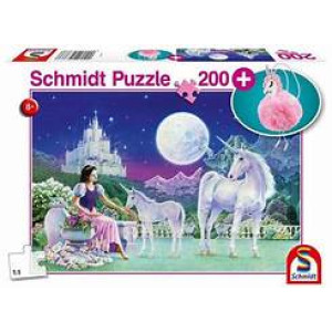 Puzzle Schmidt - Unicorn, 200 piese, cu breloc plus